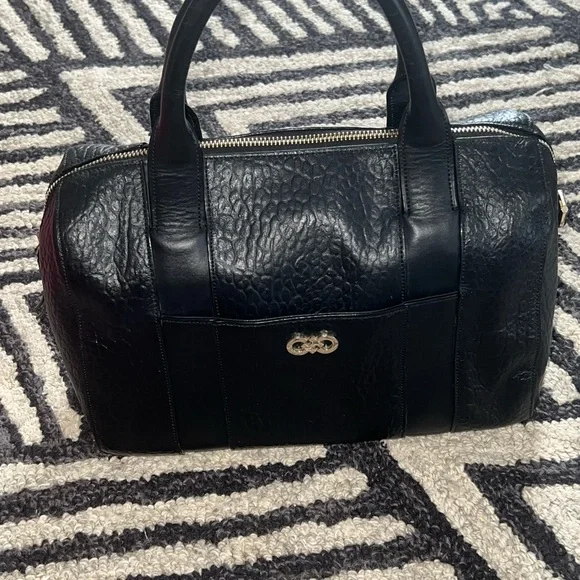 Cole Haan Black Textured Satchel - Picture 2 of 5